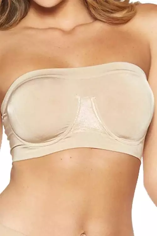 Seamless Nude Bandeau Bra with Underwire