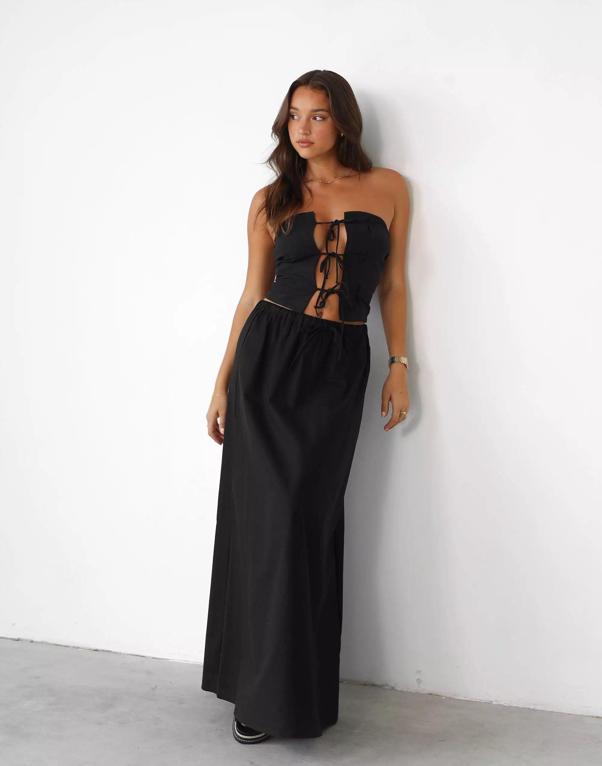 Serene Maxi Skirt - Onyx, Lioness