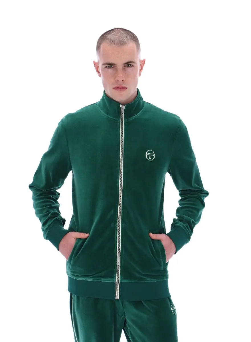 Sergio Tacchini Eddie Velour Track Jacket in Evergreen