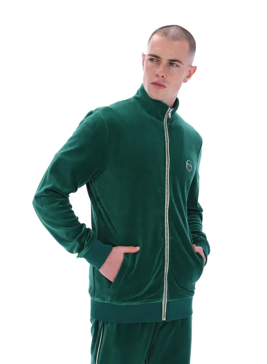 Sergio Tacchini Eddie Velour Track Jacket in Evergreen