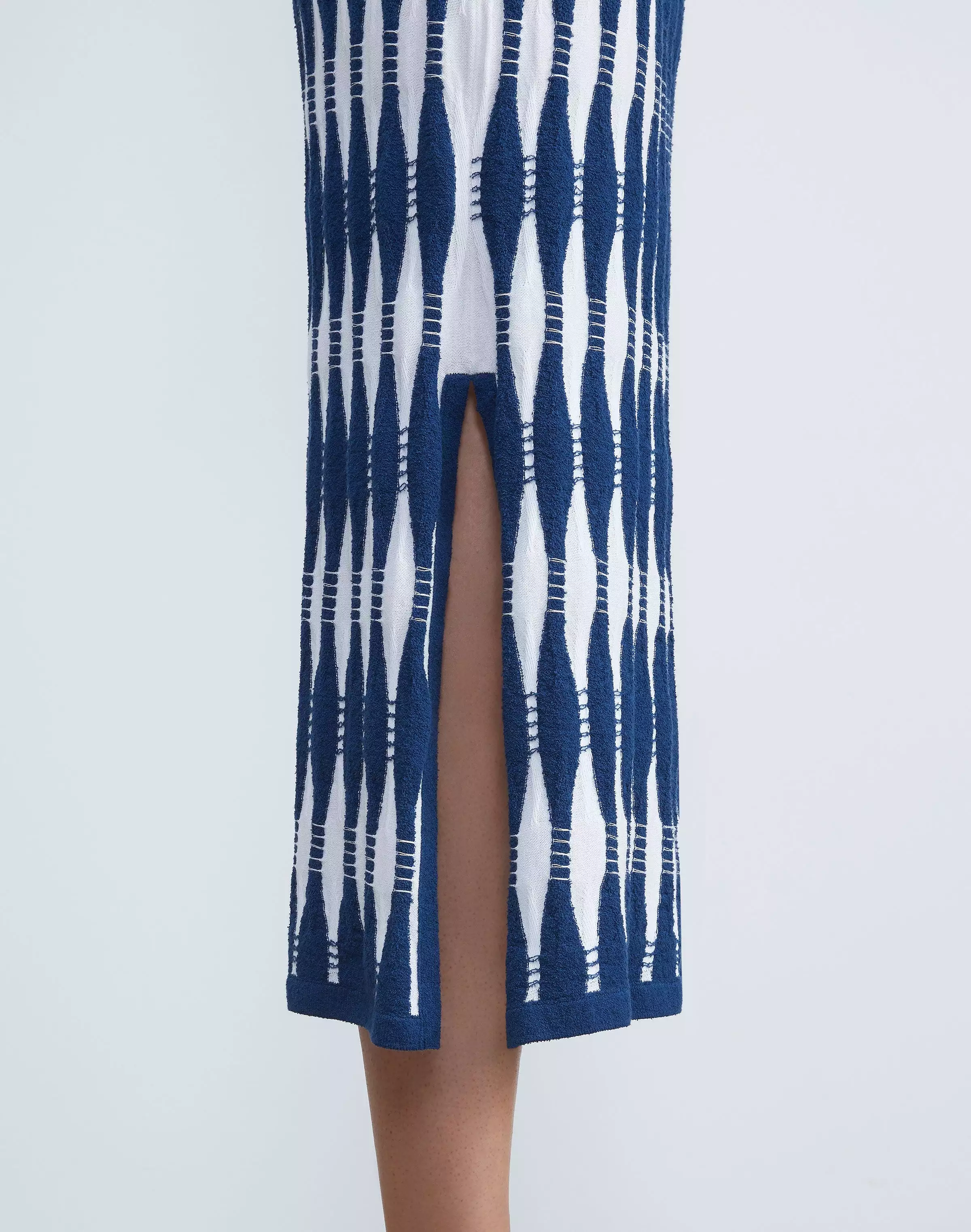 Shibori cotton sweater and midi skirt