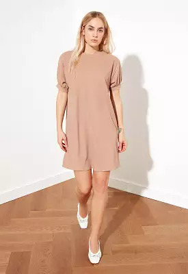 Short Sleeve Puff Dress