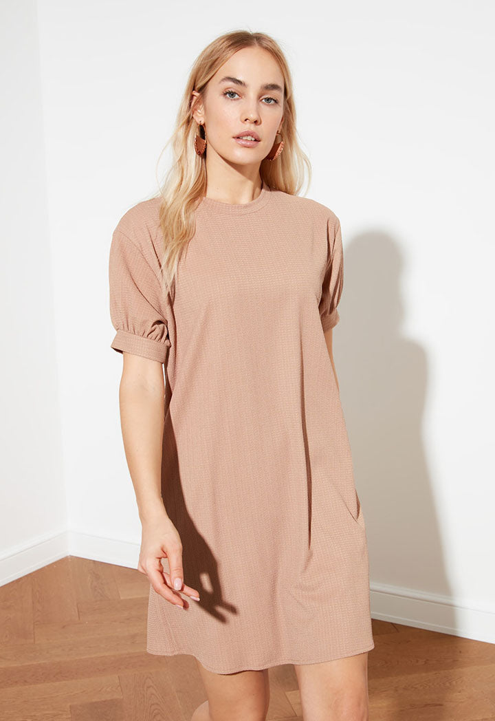 Short Sleeve Puff Dress