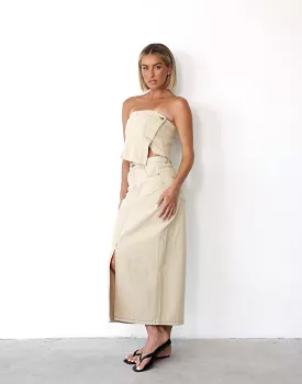 Shrina Beige Maxi Skirt