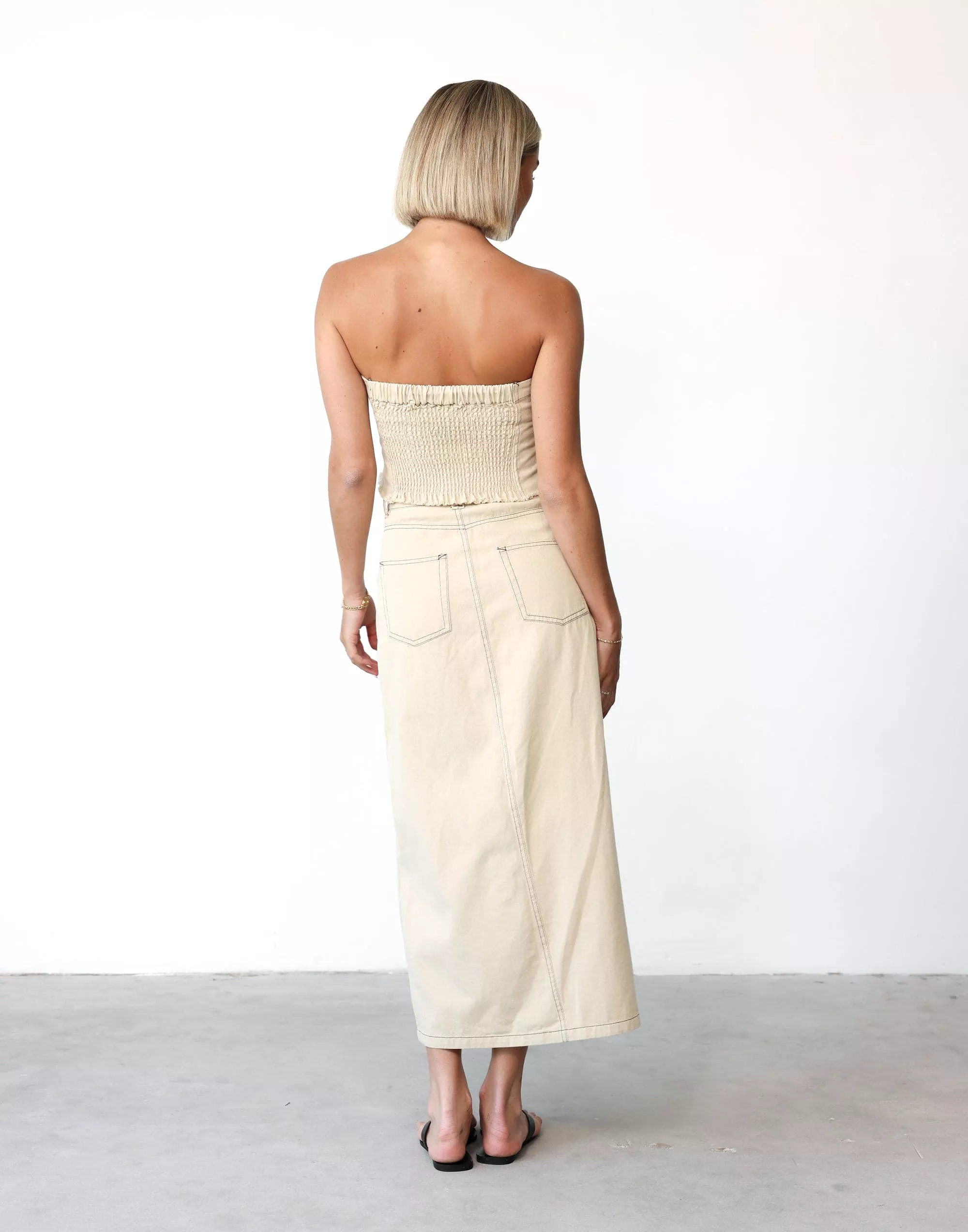 Shrina Beige Maxi Skirt