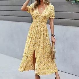 Siena Midi Dress - Floral Print - Midi Dress