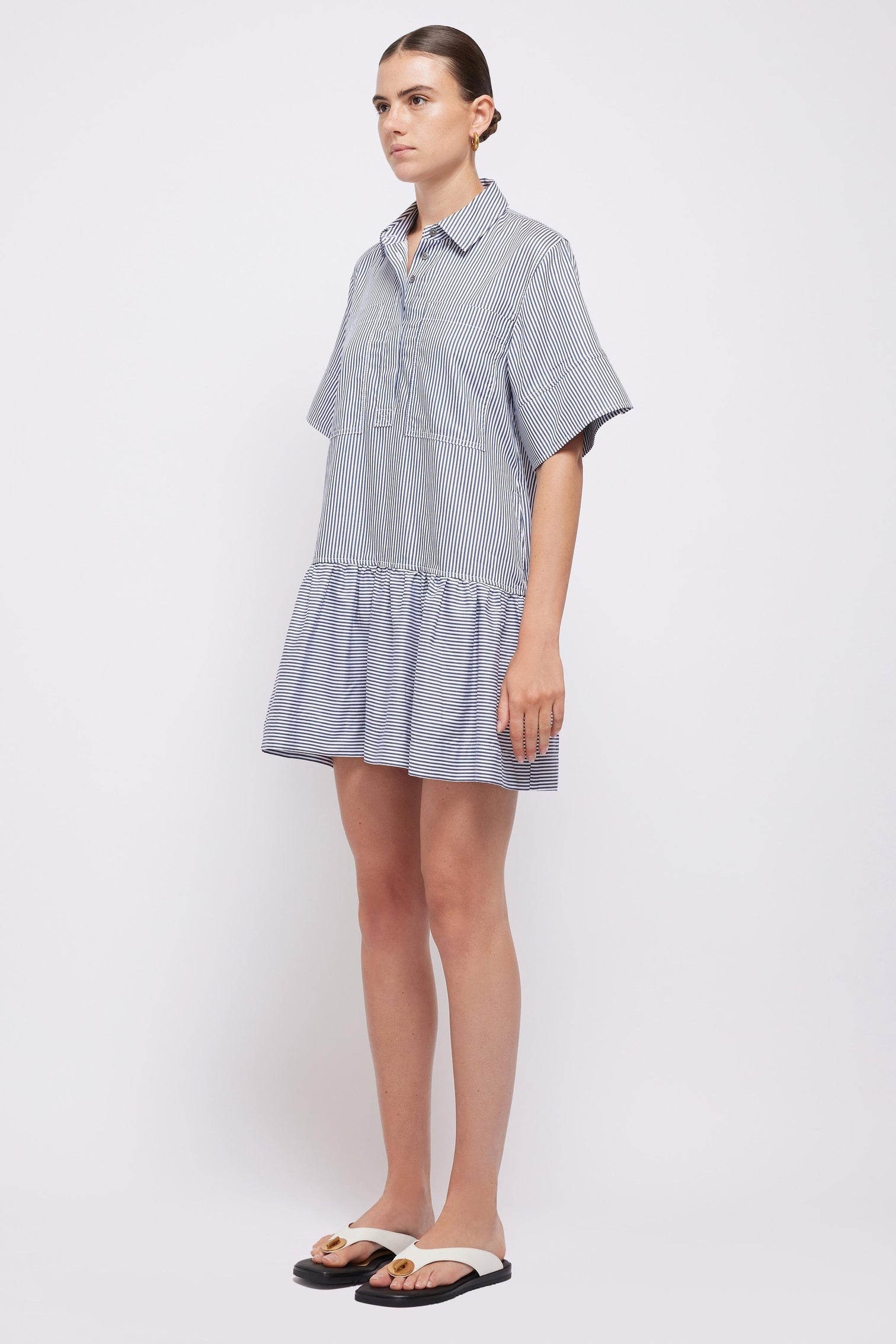 Simkhai Cris dress, midnight stripe, shirt dress