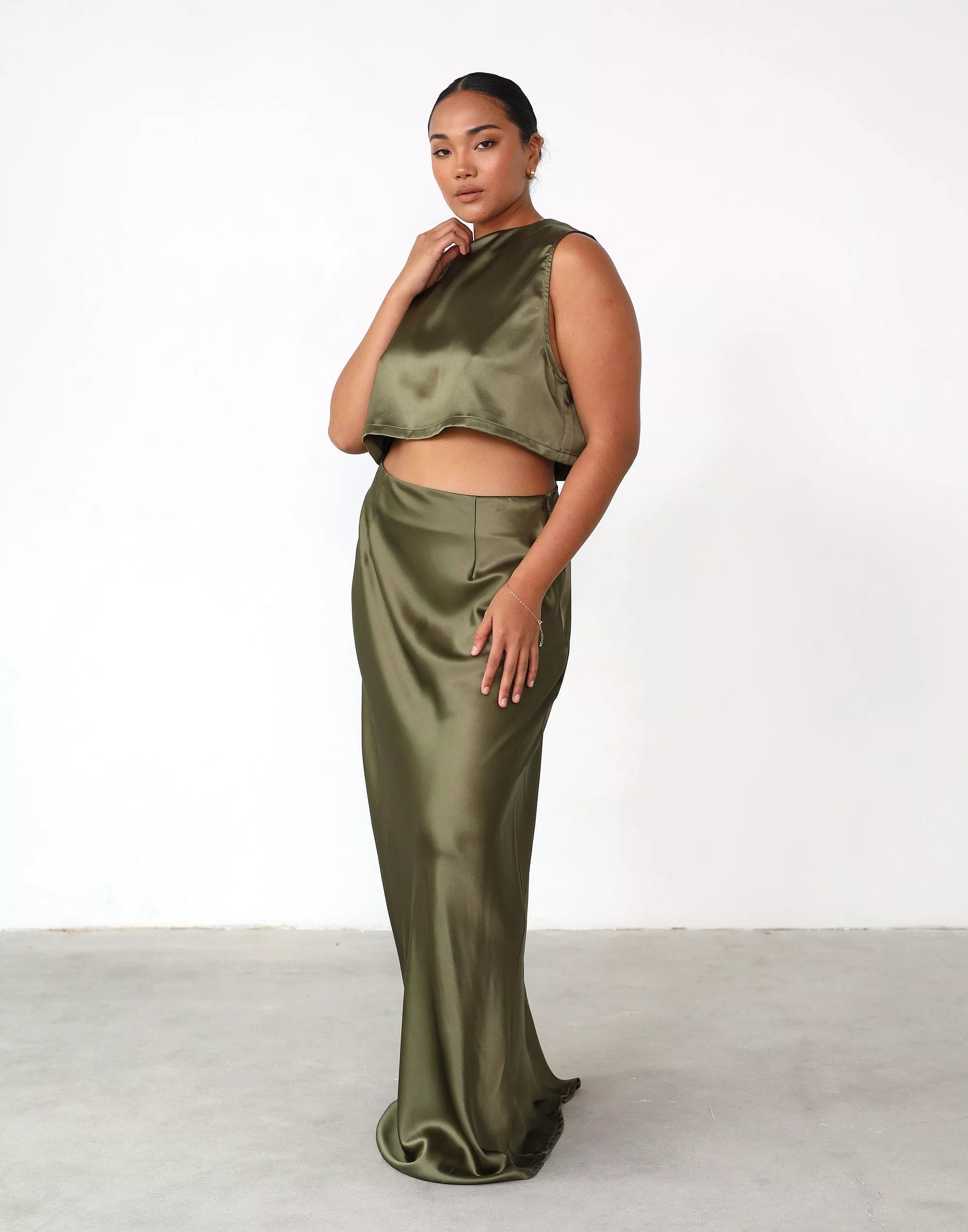 Sincerity Maxi Skirt - Dark Olive