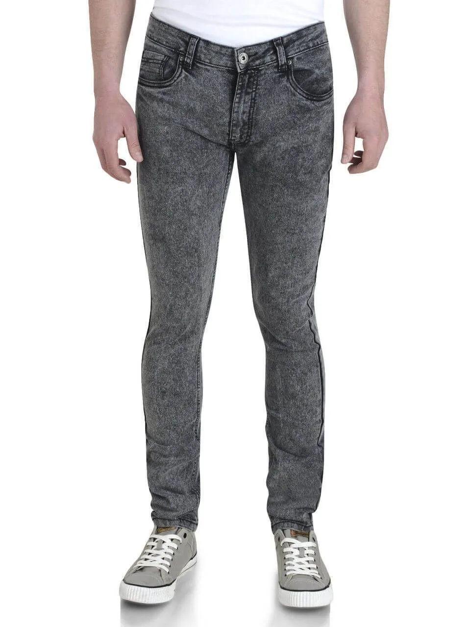 Soul Star Skinny Slim Tapered Denim Jeans Dark Wash Snow