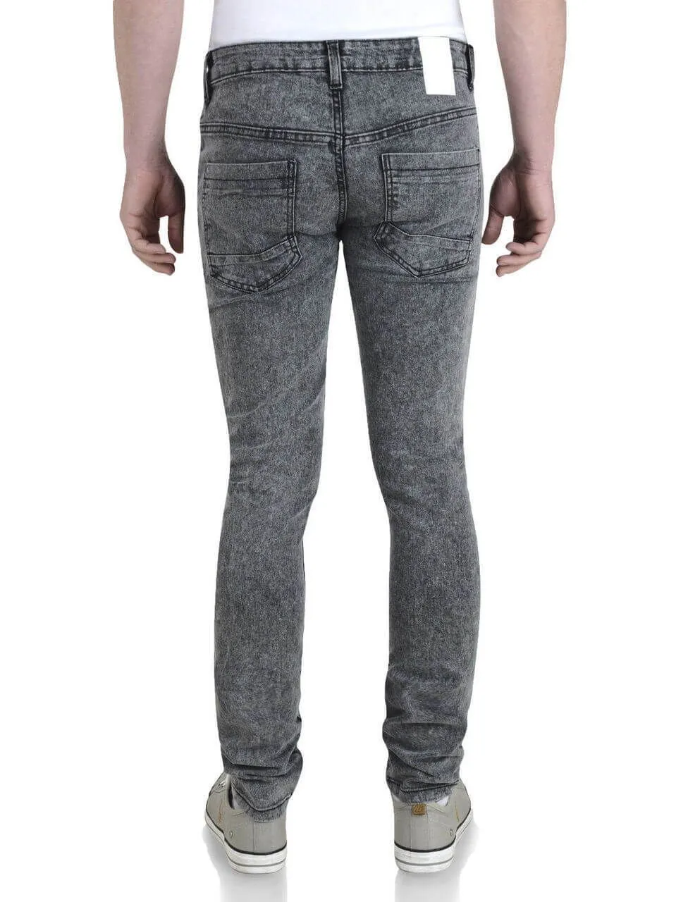 Soul Star Skinny Slim Tapered Denim Jeans Dark Wash Snow