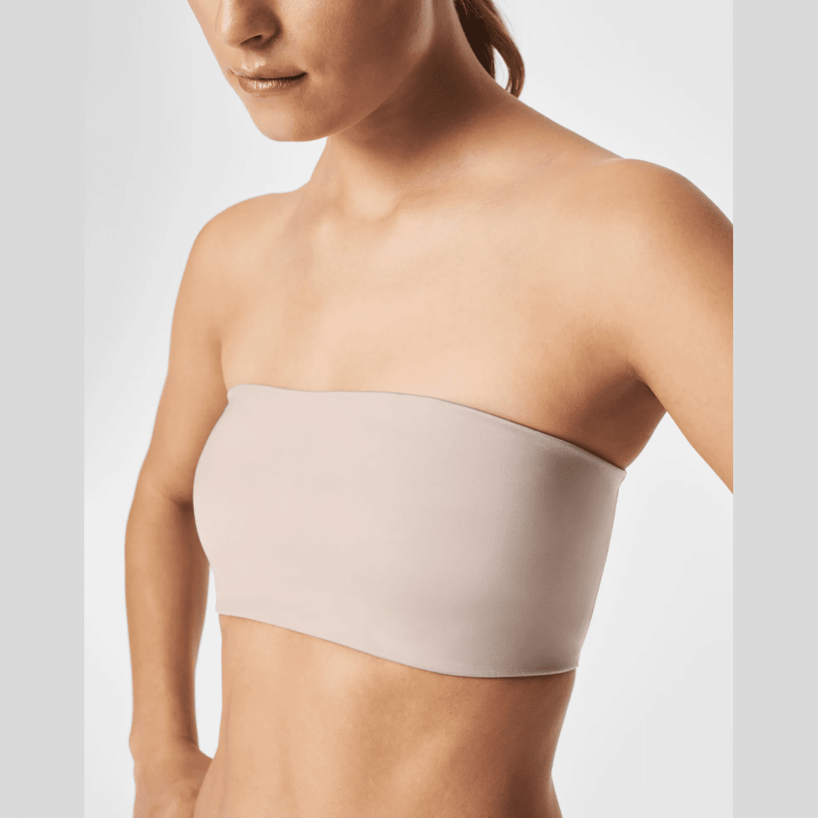 Spanx Beige Bandeau Bra in Champagne Beige and Black