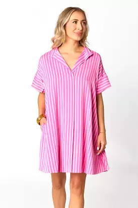 Stevie Bubble Gum Shirt Dress - BuddyLove