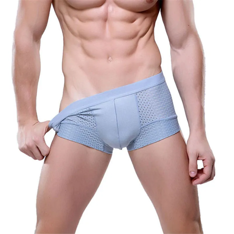 Men's Mesh Boxer Briefs XL-3XL, Sexy and Breathable Meryl Underwear for Man