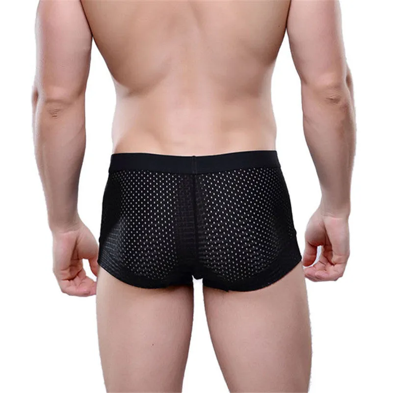 Men's Mesh Boxer Briefs XL-3XL, Sexy and Breathable Meryl Underwear for Man