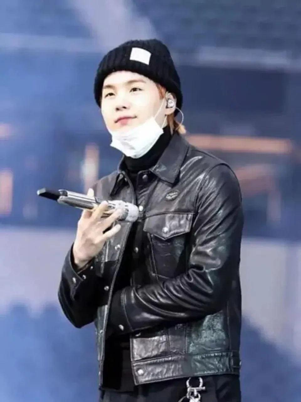 Suga Leather Jacket -> Black Leather Jacket Suga BTS Style