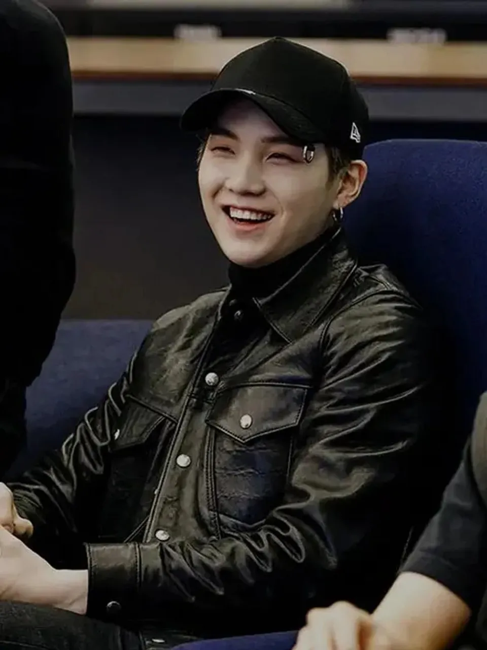 Suga Leather Jacket -> Black Leather Jacket Suga BTS Style