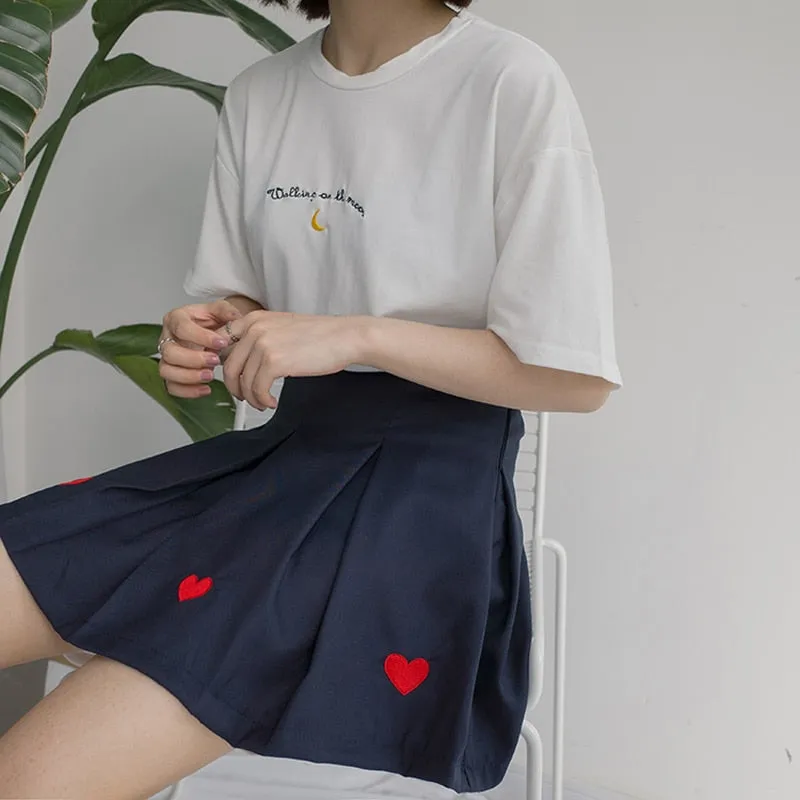 Cute Avocado Embroidery Short Sleeve T-shirt for Women - Summer Style