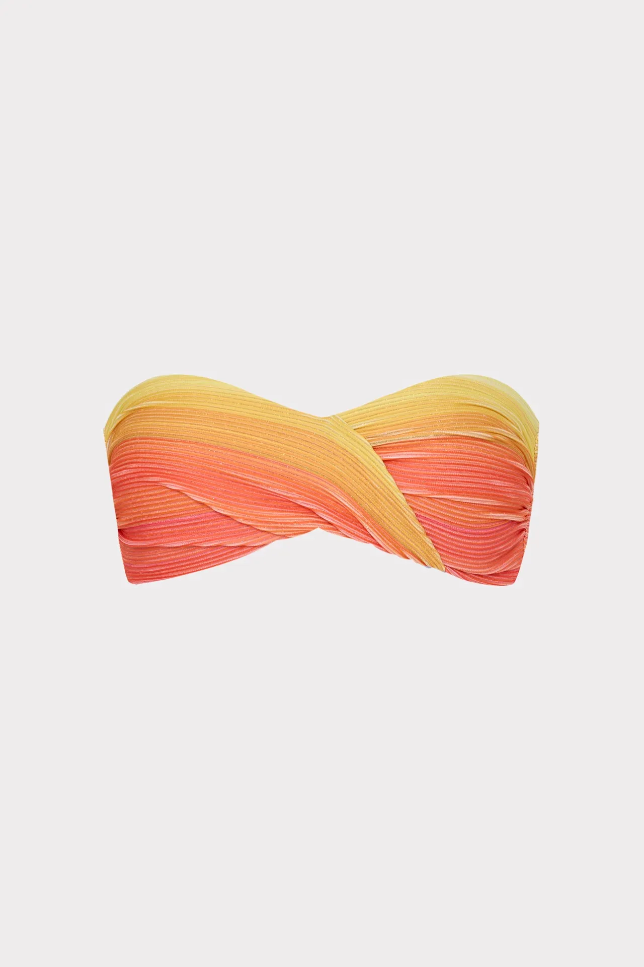 Twist Bandeau Top with Sunset Stripe Pattern