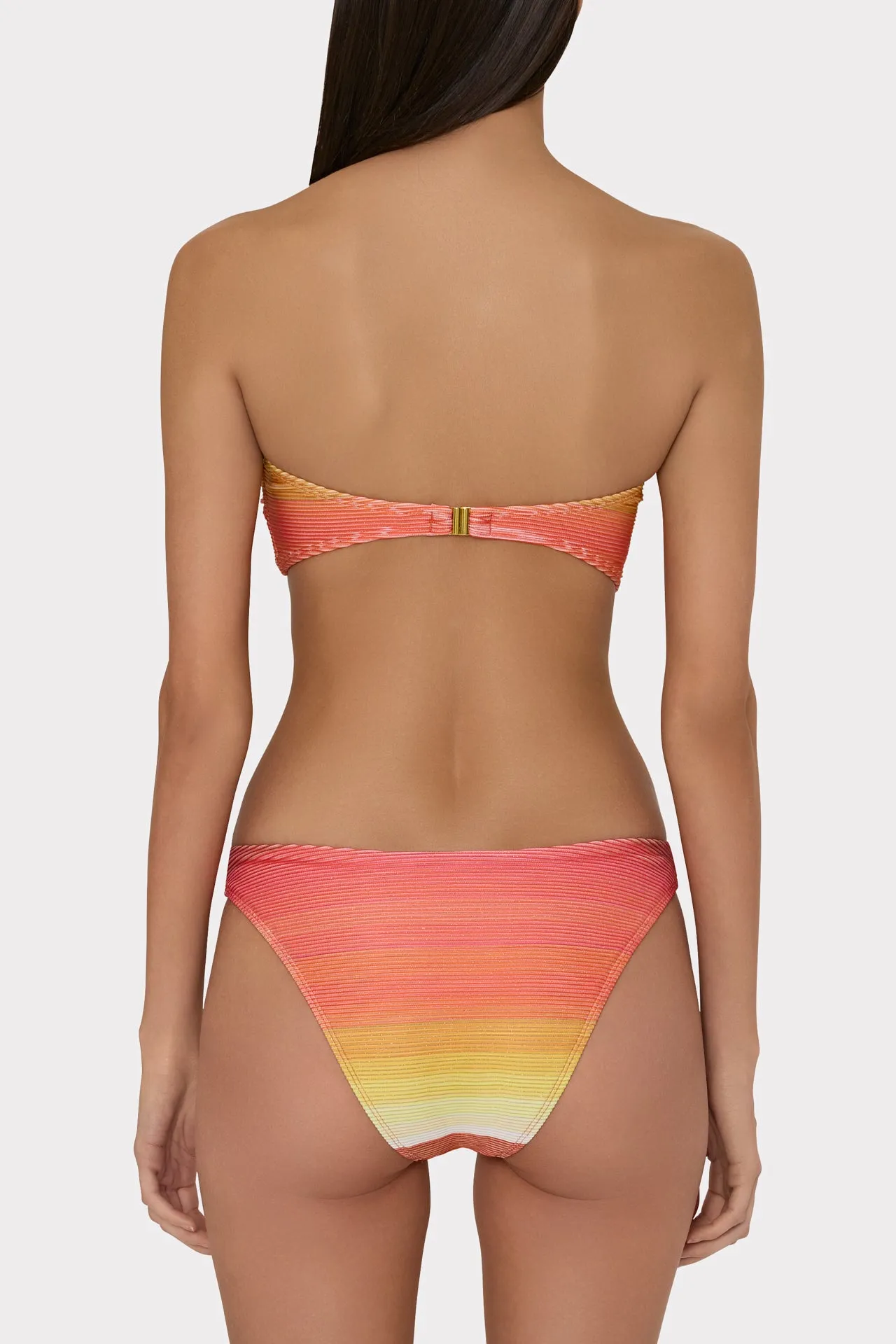 Twist Bandeau Top with Sunset Stripe Pattern