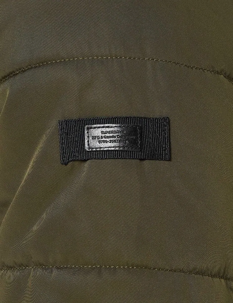 Khaki Long Padded Chinook Jacket by Superdry