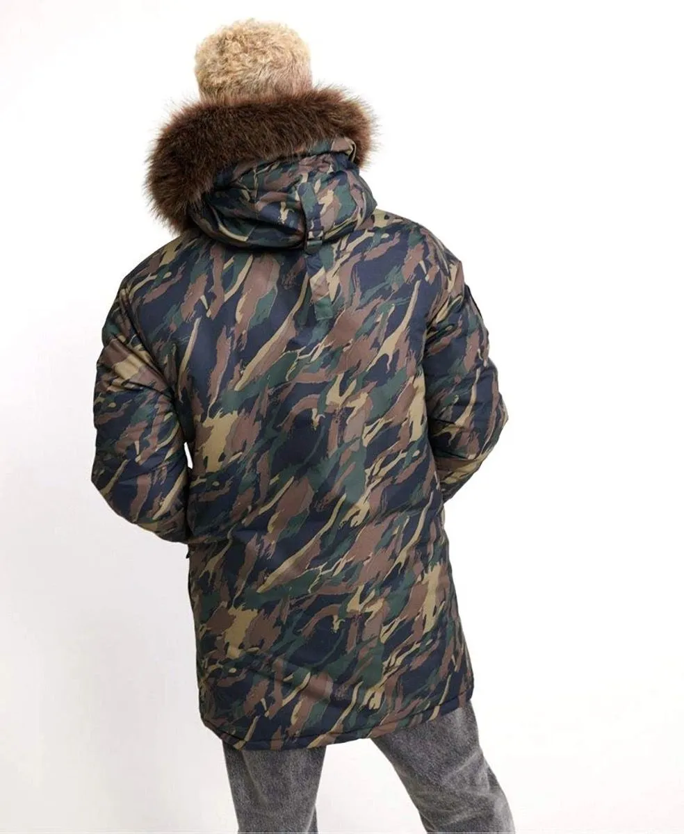 Green Camo Everest Parka Jacket by Superdry