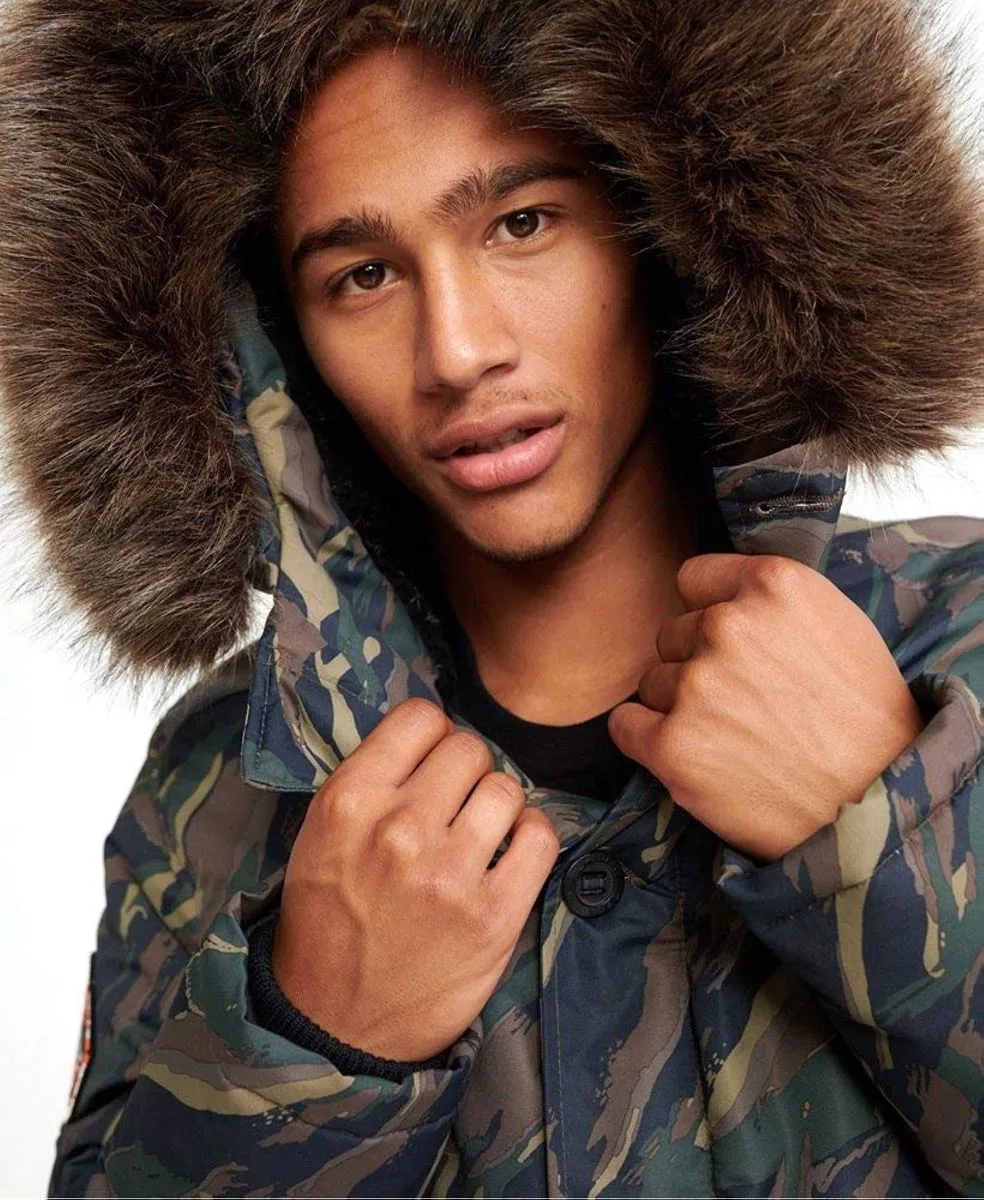 Green Camo Everest Parka Jacket by Superdry