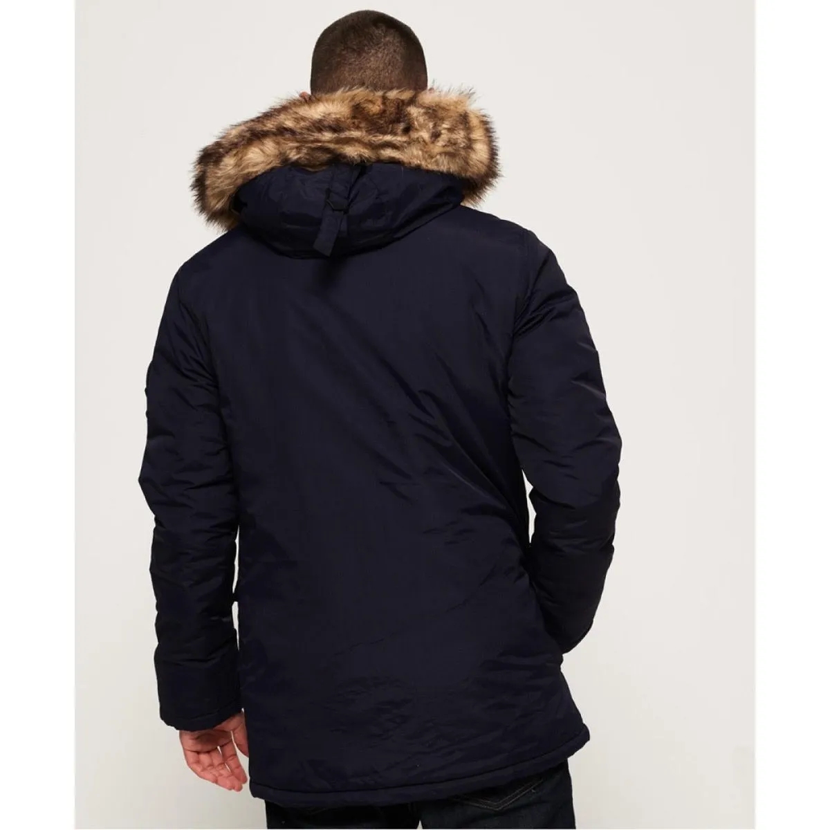 Superdry Men's Hooded Everest Puffer Jacket in Navy Blue