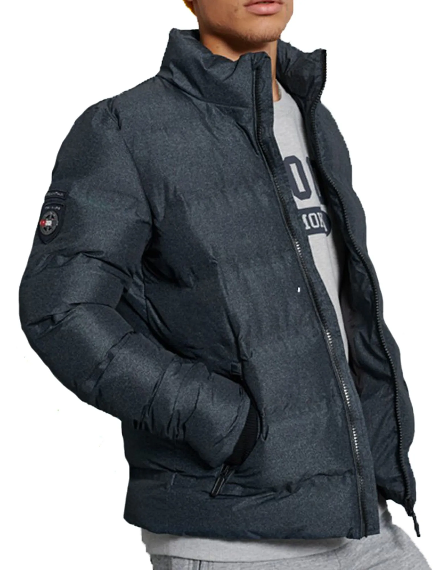 Charcoal Ultimate Radar Quilt Jacket by Superdry