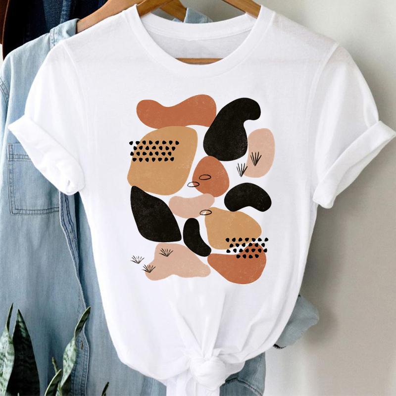 T-shirts for Women - Short Sleeve Plant Print Summer Beach Trendy Graphic Tee