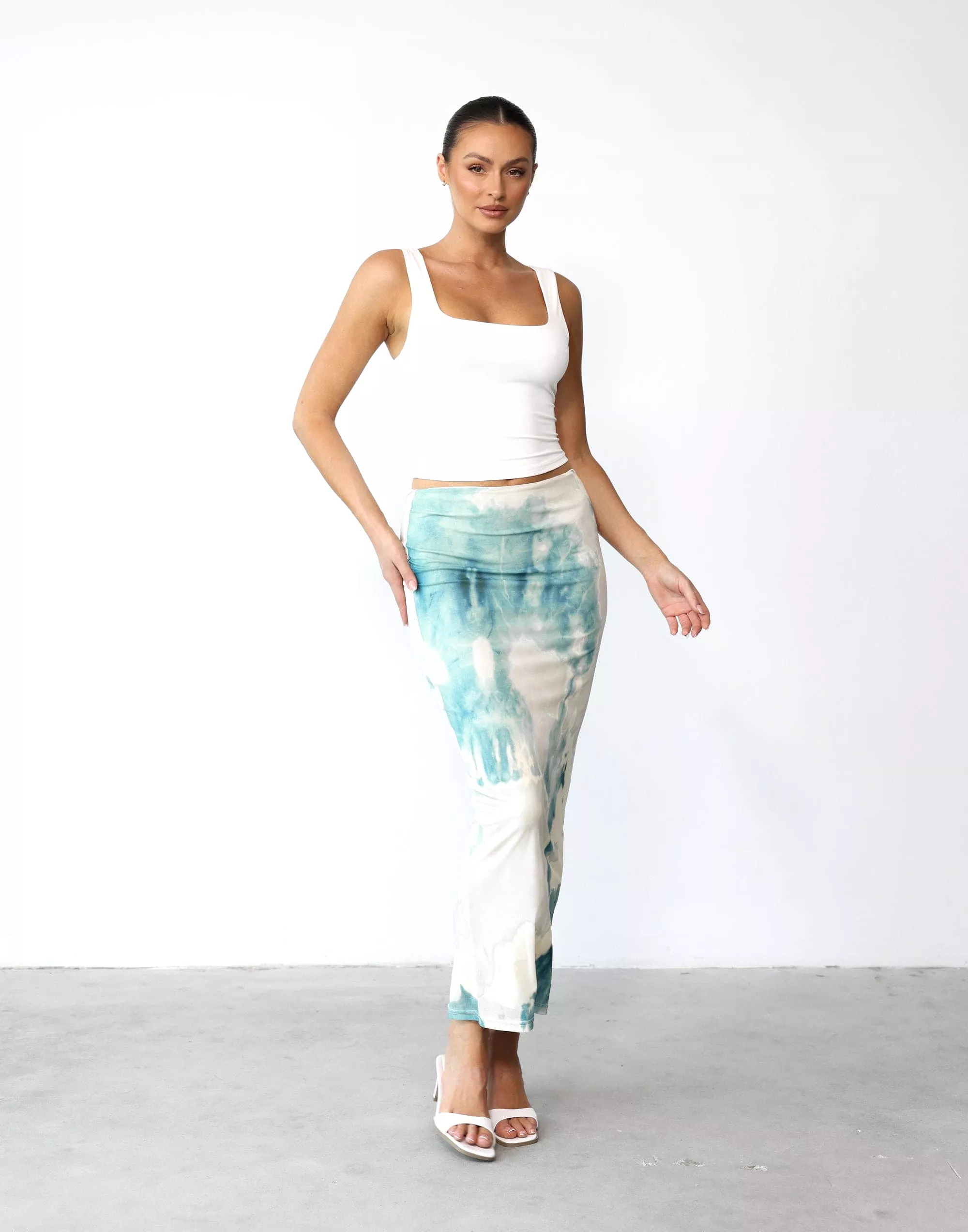 Tammy Maxi Skirt Blue Marble