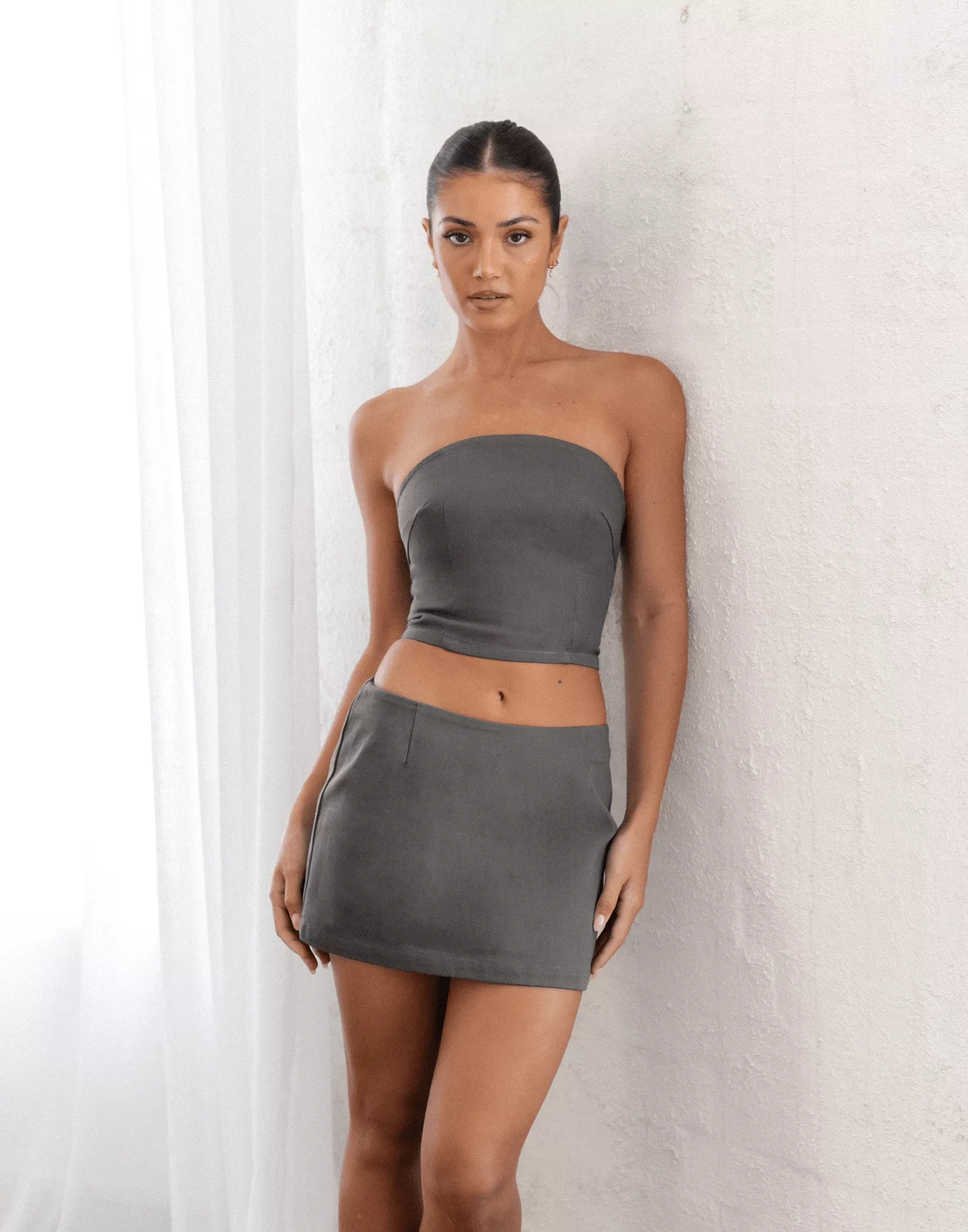 Tarni Mini Skirt - Charcoal