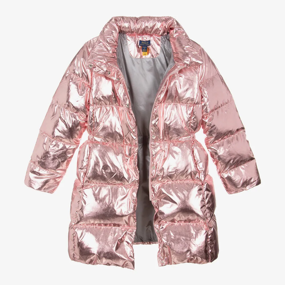 Teen Girls Pink Down Puffer Jacket - Shop Now