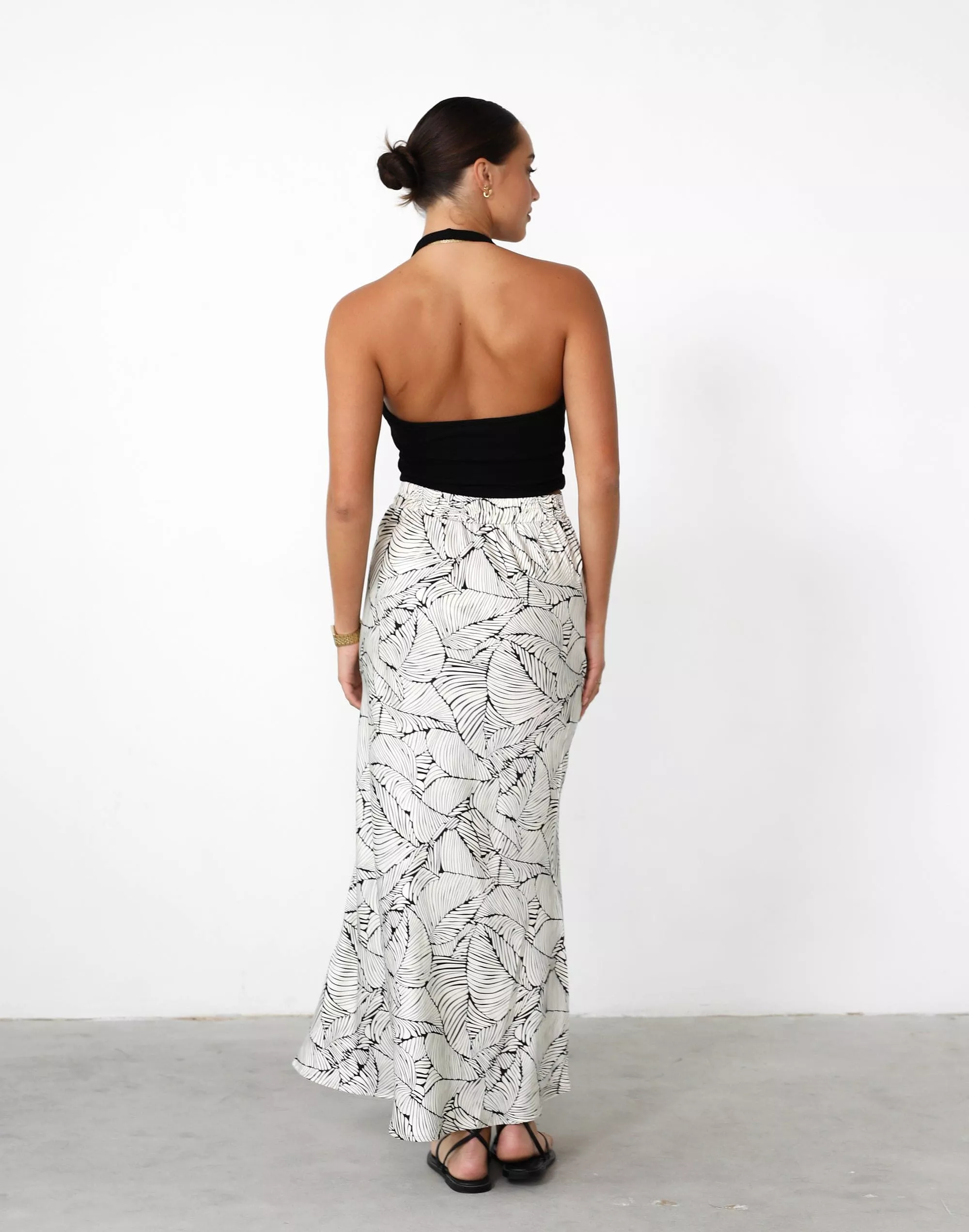 Teena Maxi Skirt Cream/Black Print