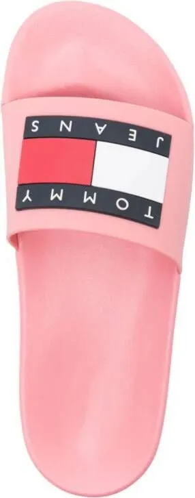 Pink Flag-logo Pool Slides by Tommy Jeans