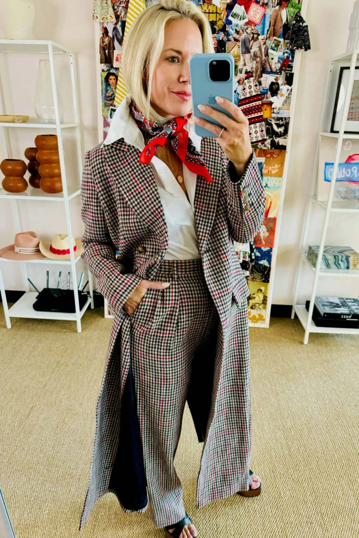 Tweed Coat for Travel - Clarence Houndstooth