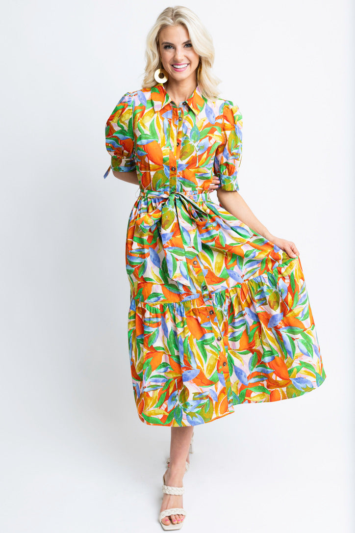 Tropical Island Shirt Dress