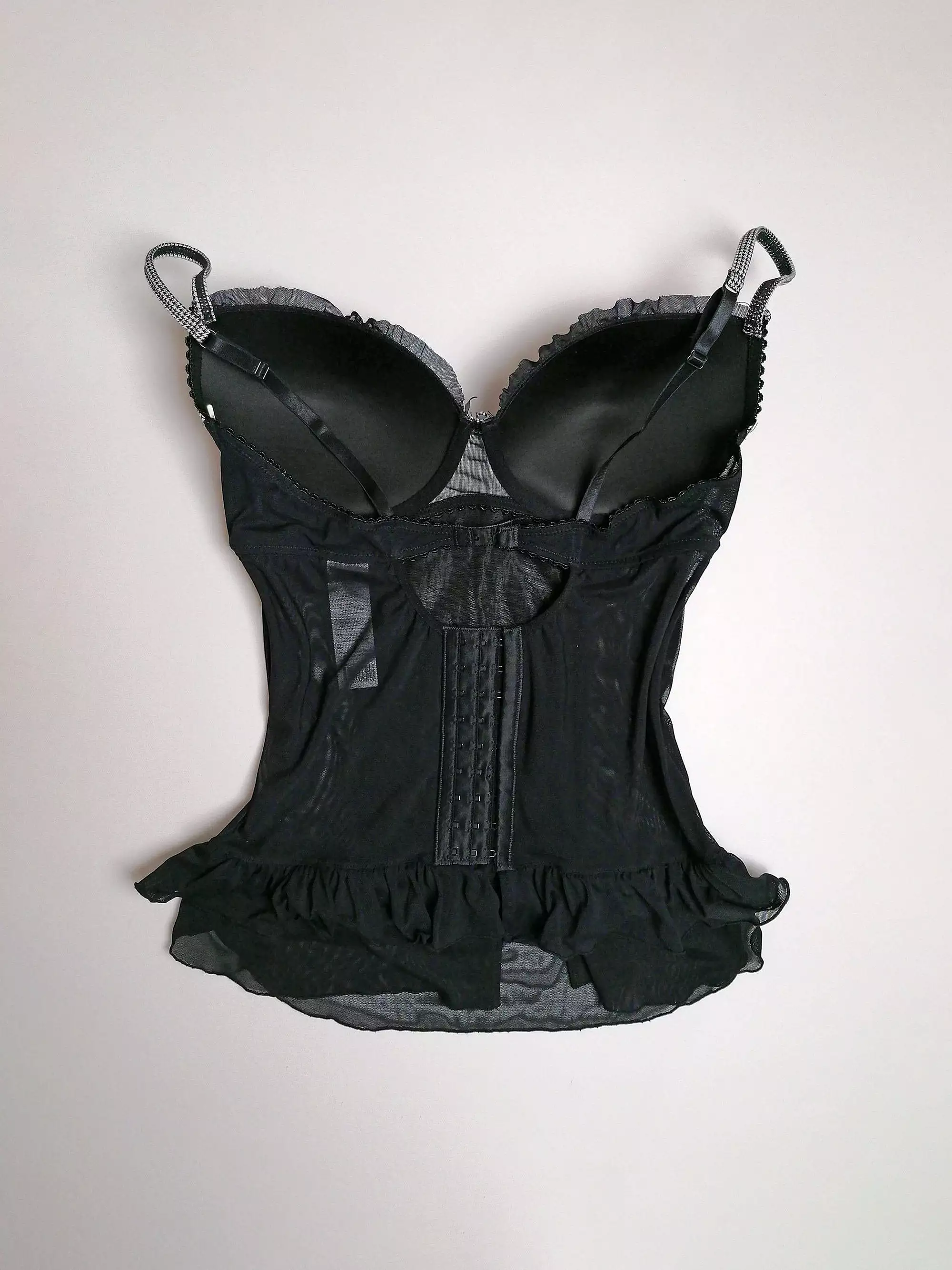 Tulle Mesh Corset Underwire Bra Size 80C