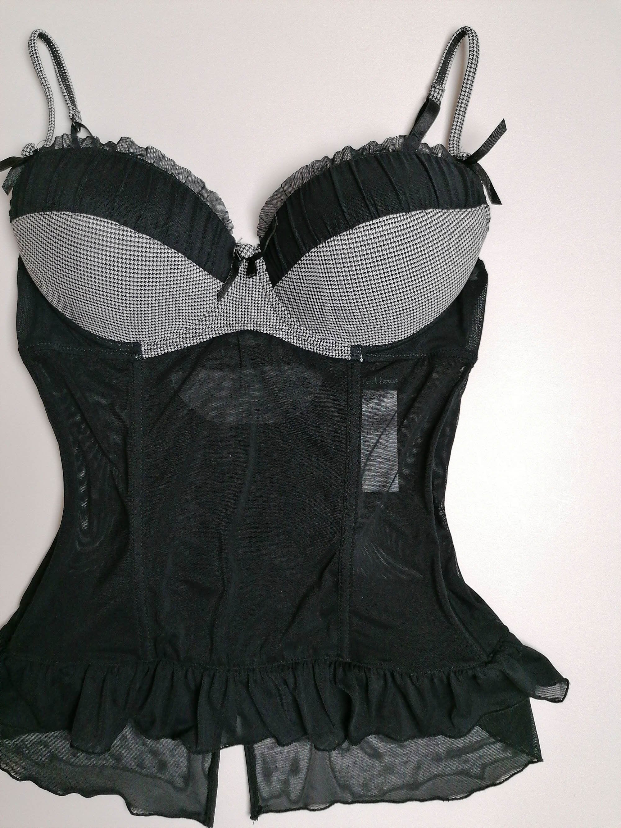 Tulle Micro-mesh Corset Underwire Bra (80C)