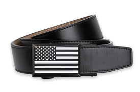 USA Flag Black Dress Belt, 1 3/8 Strap - Heritage Classic