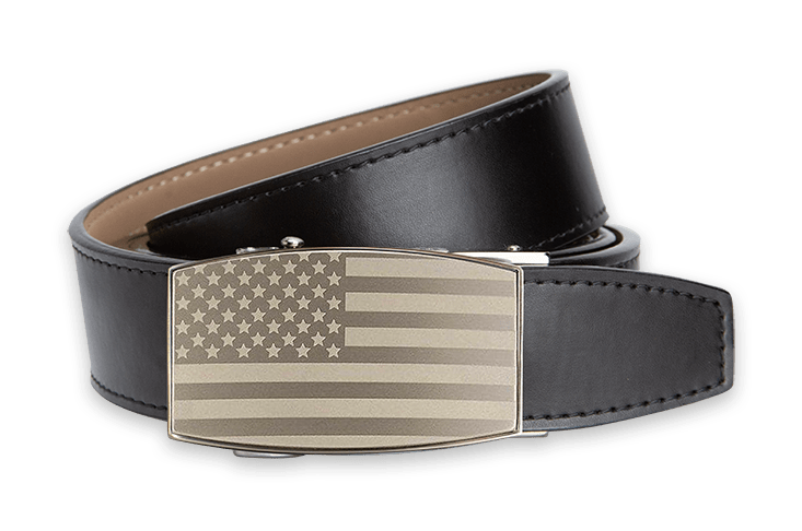 USA Flag Pewter Aston Black, 1 3/8 Strap, Golf Belt - Shop now