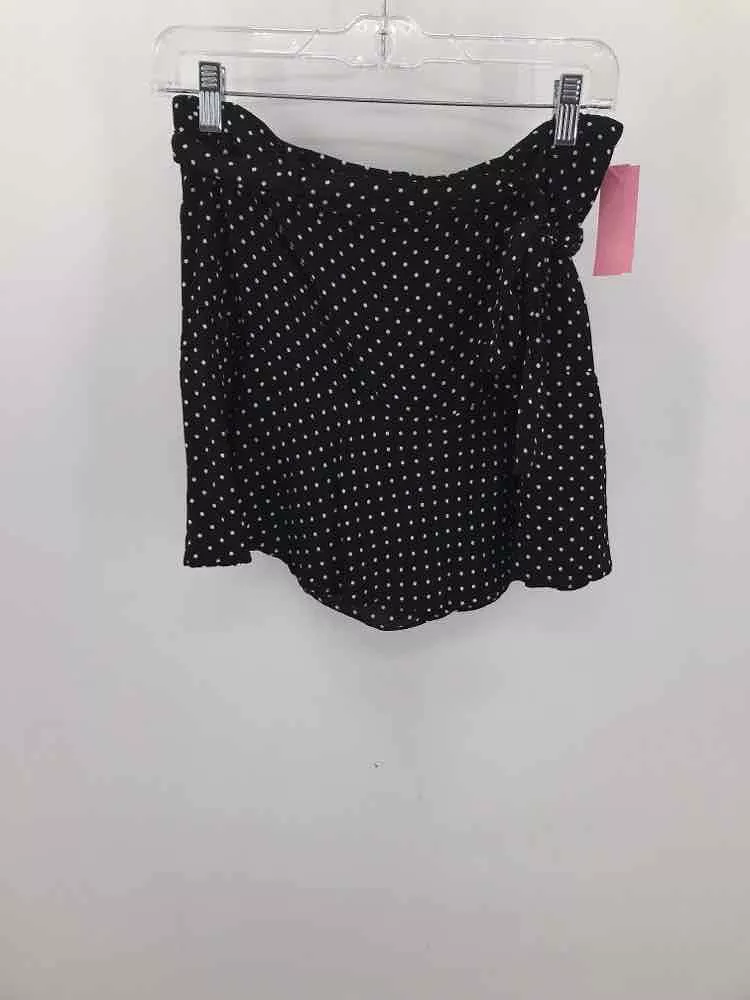 Used Zara Black Polka Dot Skort Mini Skirt, Size Large