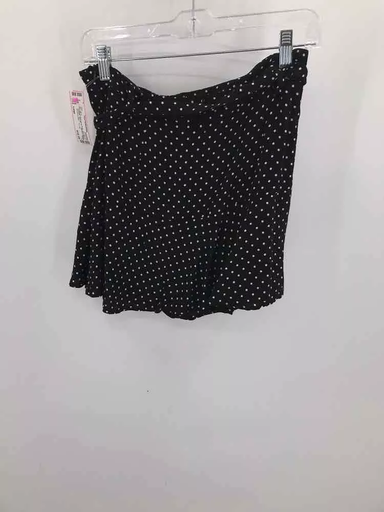 Used Zara Black Polka Dot Skort Mini Skirt, Size Large