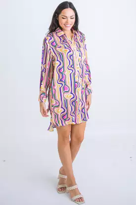 Vibrant Geometric Print Dress