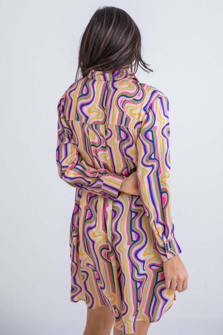 Vibrant Geometric Print Dress