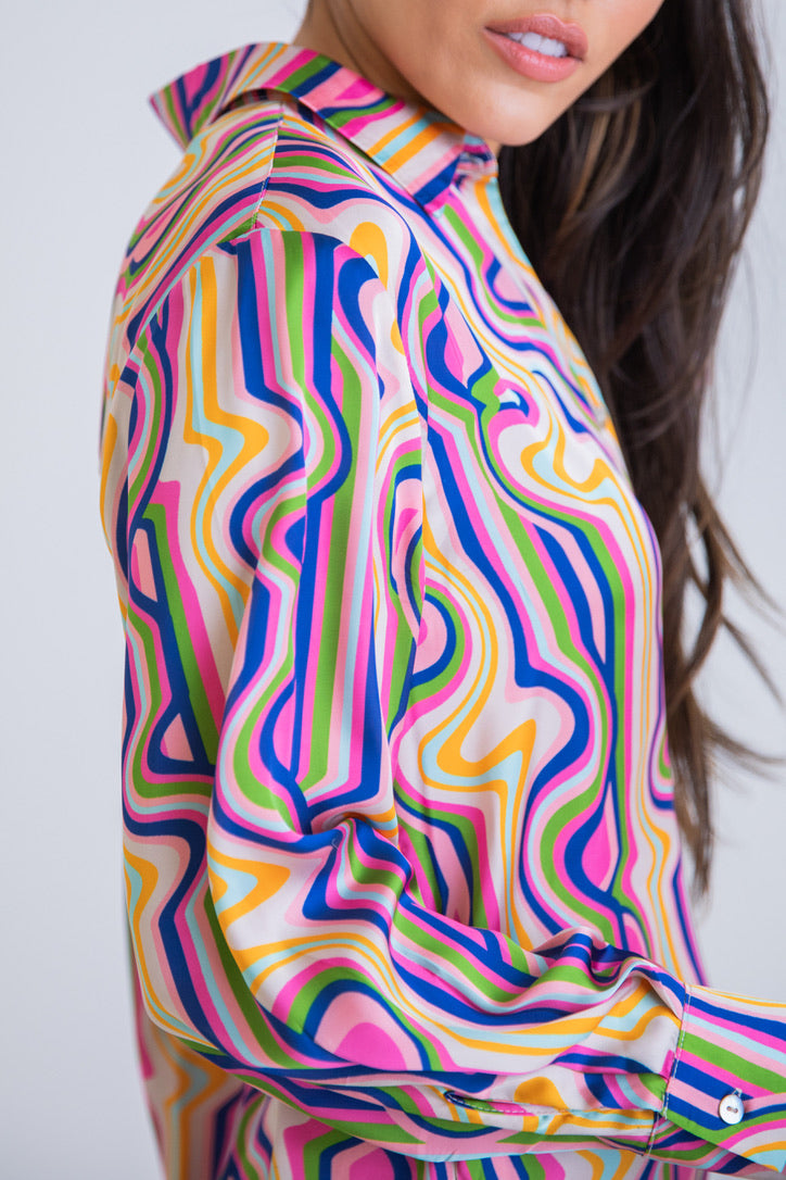 Vibrant Geometric Print Dress