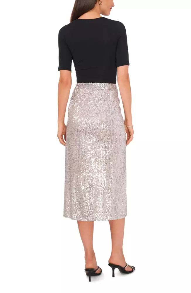 Vince Camuto Silver Maxi Skirt with Side Slit - Size 027 - Buy Now