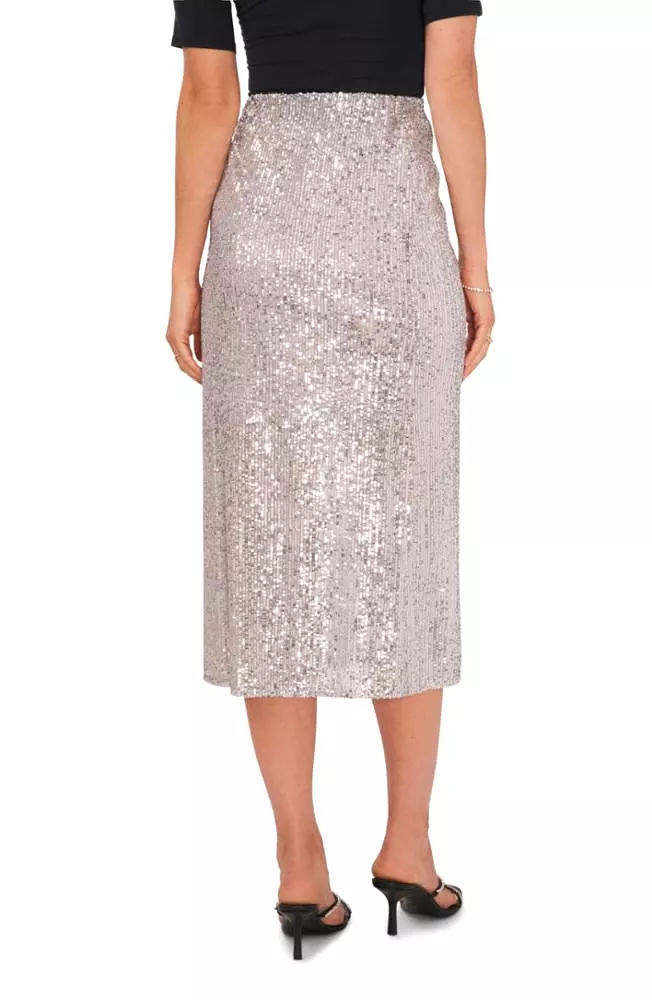 Vince Camuto Silver Maxi Skirt with Side Slit - Size 027 - Buy Now