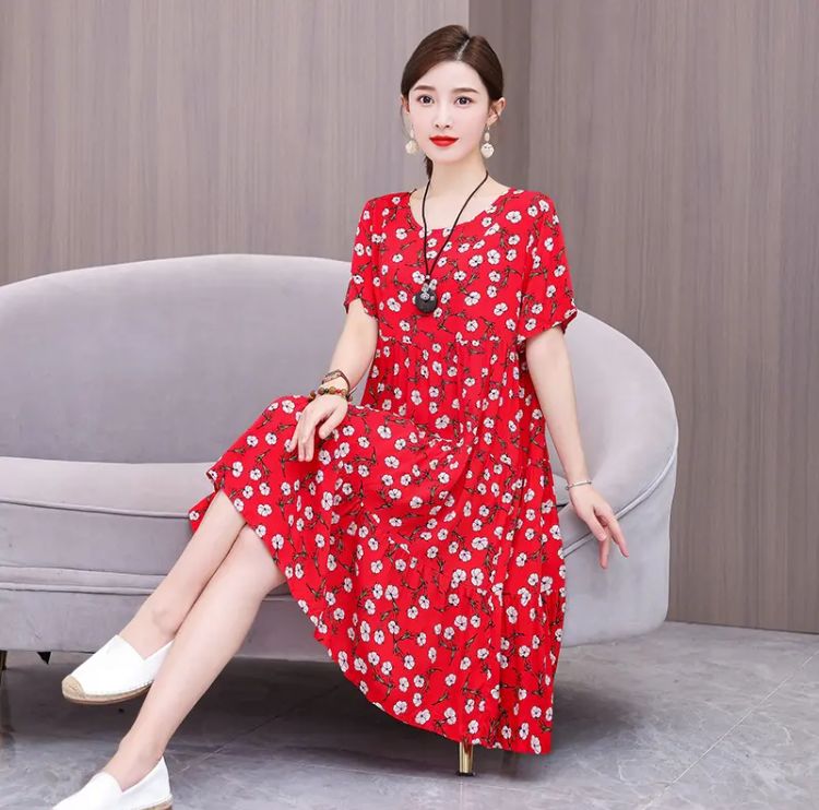 Vintage Floral Print Midi Dress - Korean Elegance, Boho Style - Summer Sundress