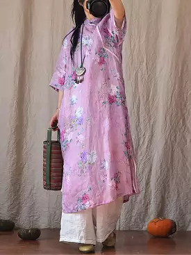 Vintage Floral Summer Dress for Women