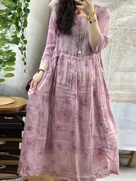 Vintage Floral Summer Dress KL1004